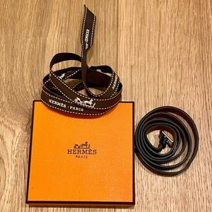 Hermes Mini Etriviere 4 Tours Leather Bracelet